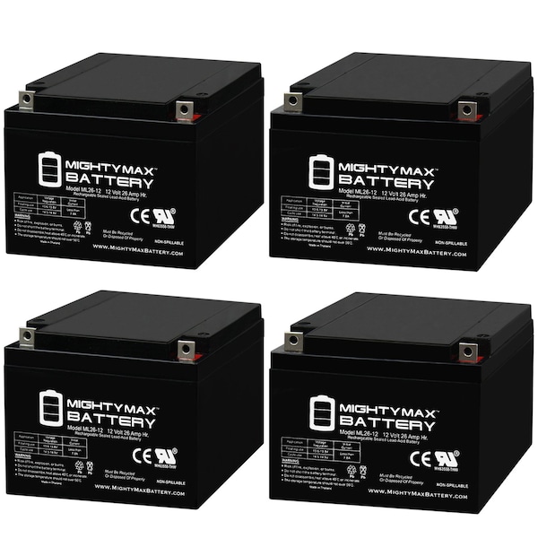 Mighty Max Battery 12V 26AH SLA Replacement Battery for Datashield AT800 - 4PK MAX3960127 - main